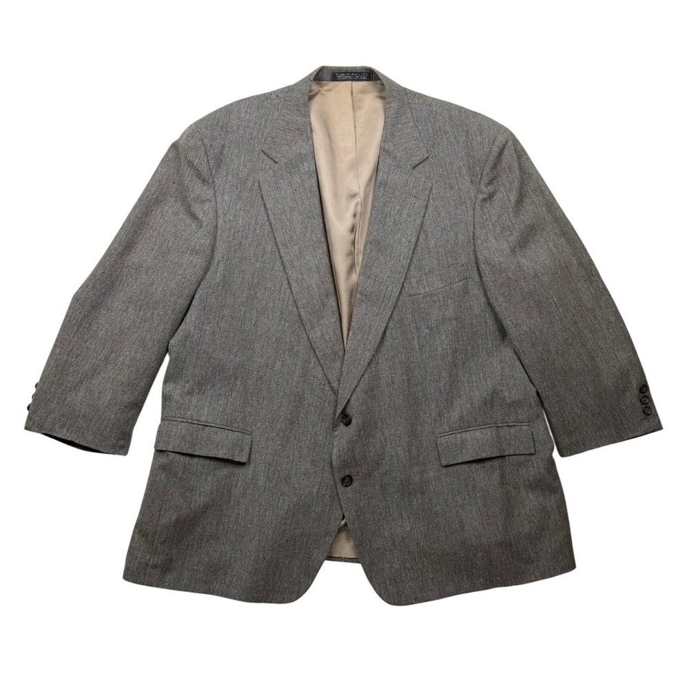 Vintage 80s Christian Brooks Gray Flecked Tweed Blazer Sport Coat XL 46